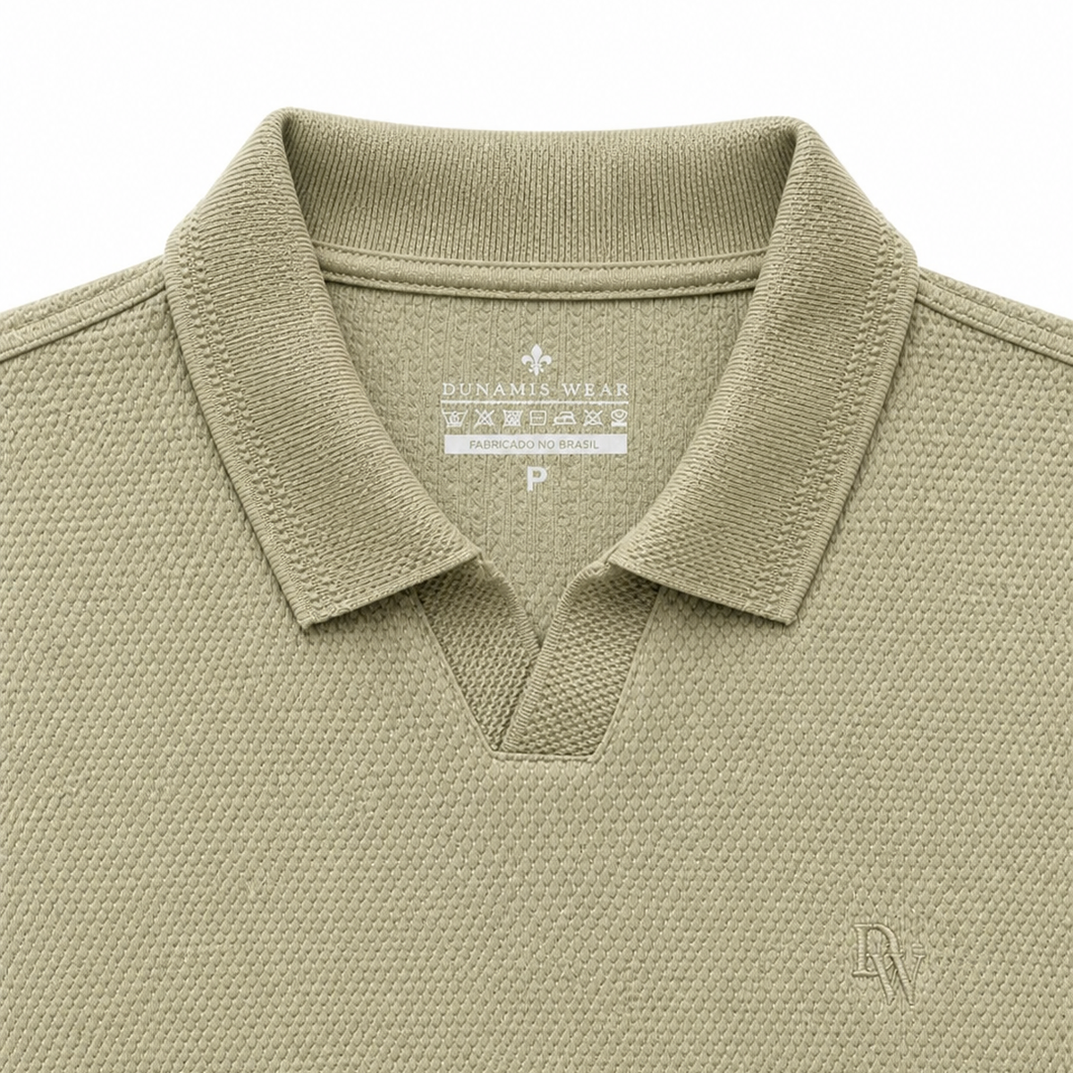 POLO ITALIANA CAPRI BEGE DETALHE GOLA FRENTE