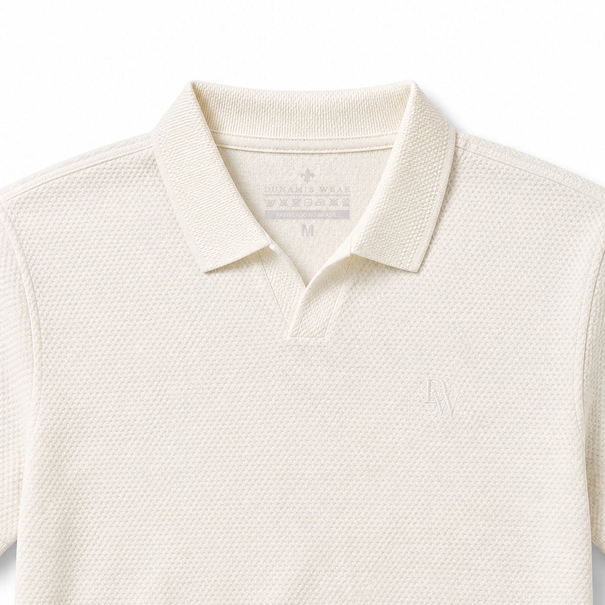 POLO ITALIANA OFF OFF WHITE DETALHE GOLA FRENTE
